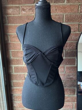 White Fox Boutique Black Sheer Crop Top